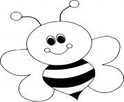 Coloriage abeille souriante