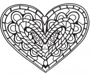 Coloriage coeur zentangle