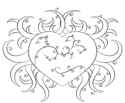 Coloriage coeur avec de nombreuses branches