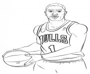 Coloriage derrick rose nba sport