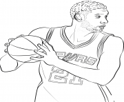 Coloriage tim duncan