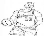 Coloriage lebron james nba sport