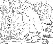 Coloriage Triceratops dans la jungle