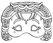 Coloriage masque de princesse pour fille