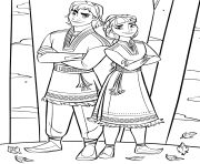 Coloriage La Reine des neiges 2 New Characters Honeymaren et Ryder