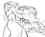 Coloriage La Reine des neiges 2Elsa et Trolls 