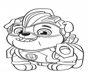 Coloriage super patrouille Mighty Pups Rubble