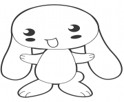 Coloriage lapin kawaii joyeux