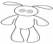 Coloriage lapin peluche