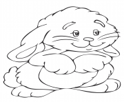 Coloriage lapin apres une seance de yoga