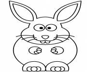 Coloriage un gros lapin qui adore le chocolat