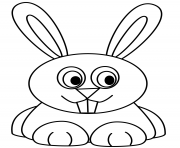 Coloriage lapin kawaii se repose