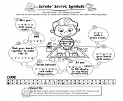 Coloriage handwashing scrubs secret symbols