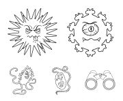 Coloriage different types of microbes and virus Covid 19