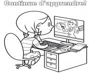 Coloriage continue dapprendre en ligne avec un ordinateur