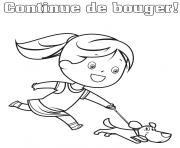 Coloriage continuer de bouger courir avec son chien