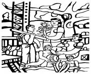 Coloriage fernand leger le campeur