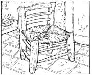 Coloriage van gogh la chaise et la pipe