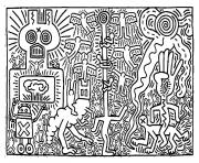 Coloriage keith haring 2