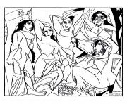 Coloriage picaso les demoiselles d avigon