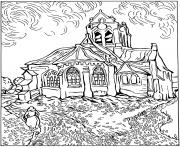 Coloriage difficile van gogh eglise auvers