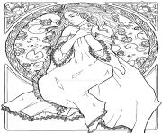 Coloriage dessin inspiration art nouveau 2