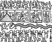 Coloriage difficile keith haring