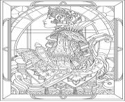 Coloriage reine profil style art nouveau