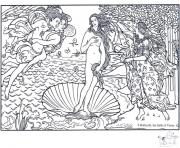 Coloriage boticelli la naissance de venus