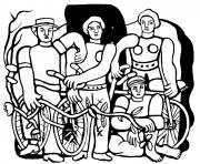 Coloriage fernand leger la belle equipe