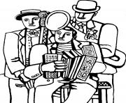 Coloriage fernand leger les trois musiciens