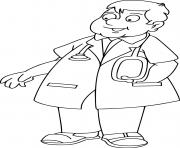 Coloriage docteur diplome en medecine