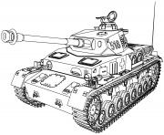 Coloriage tank vehicule militaire