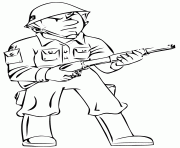 Coloriage ancien soldat militaire