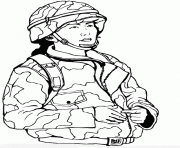 Coloriage femme militaire