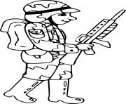 Coloriage soldat avec fusil de precision