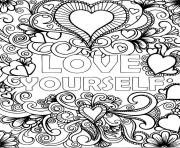 Coloriage love yourself par artherapie