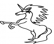 Coloriage rearing licorne