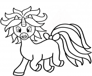 Coloriage cartoon licorne