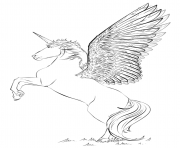 Coloriage licorne beautiful wings by Lena London