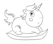 Coloriage baby chibi licorne