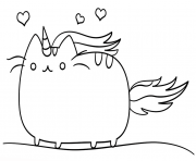 Coloriage kawaii cat licorne