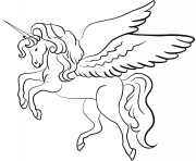 Coloriage licorne avec des ailes