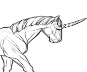 Coloriage realistic real licorne