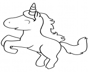 Coloriage cute cartoon licorne