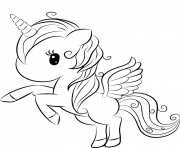 Coloriage cute licorne 2