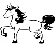 Coloriage licorne elegant stylish