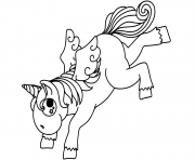 Coloriage bucking cartoon licorne