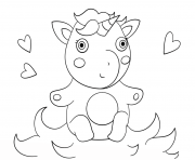 Coloriage cute baby licorne