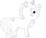 Coloriage cartoon licorne cute kids